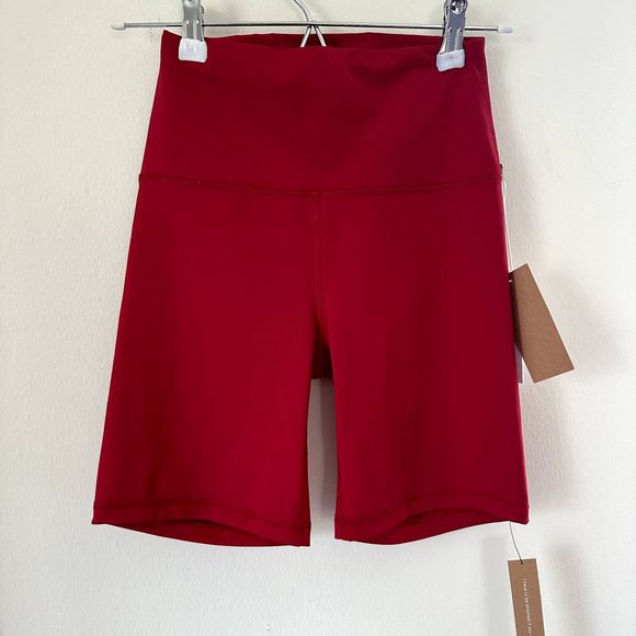 NEW Reformation EcoMove High Rise 7" Bike Short in Lipstick Red - Picture 2 of 7